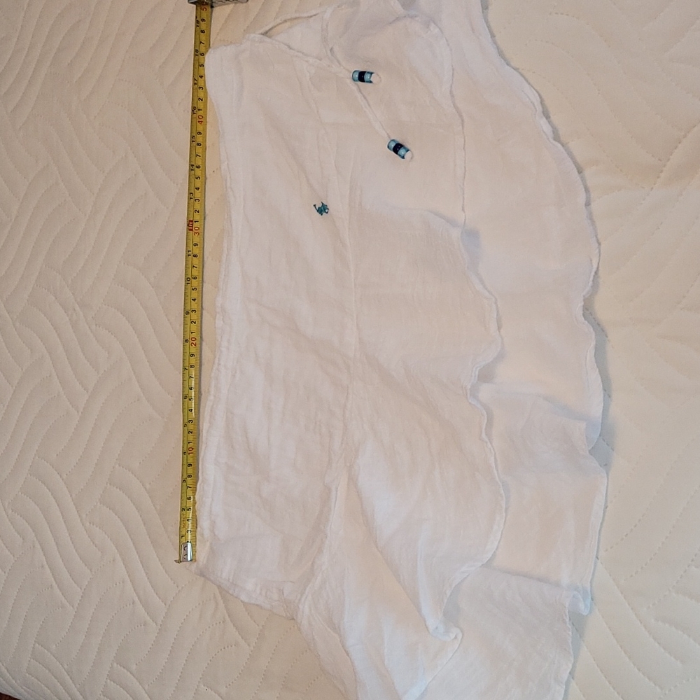 White cotton tier Polo skirt / swim coverup - 10 tiered - Picture 2 of 13